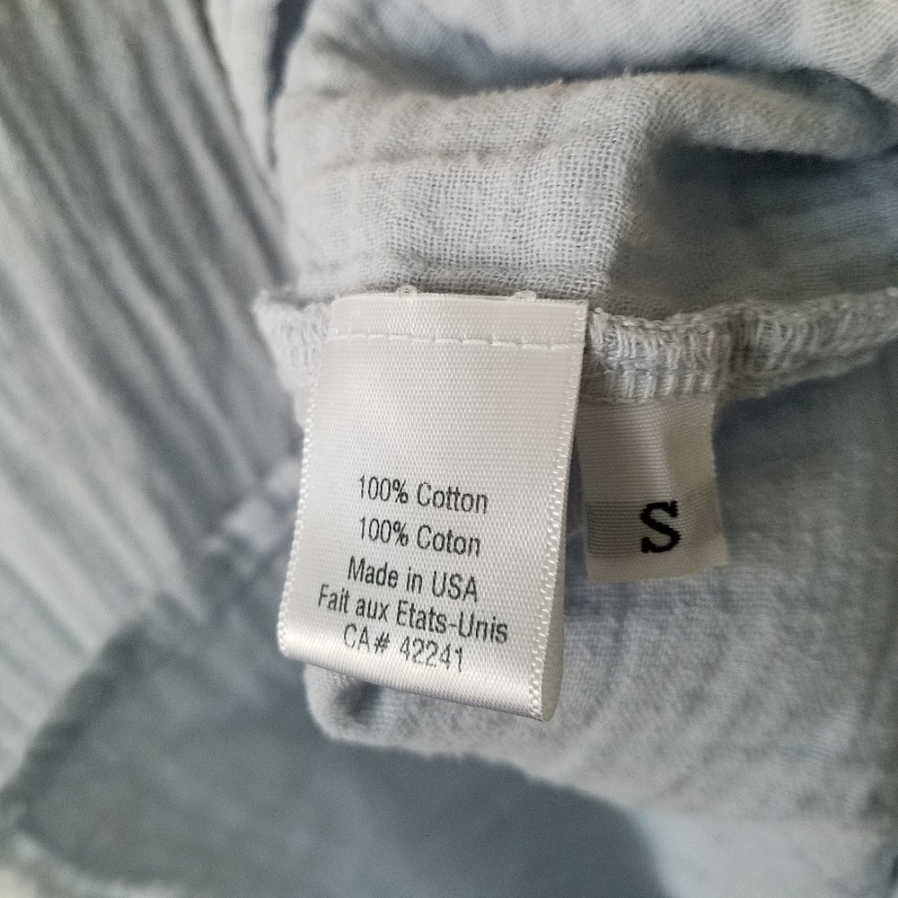 Stark X 100% Cotton Gauze Blue Sleeveless Oversized Tunic Top Size Small - Picture 12 of 13
